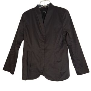 Eileen Fisher Stretch Ramie Silk Lined Blazer Jacket Women's Medium Graphite
